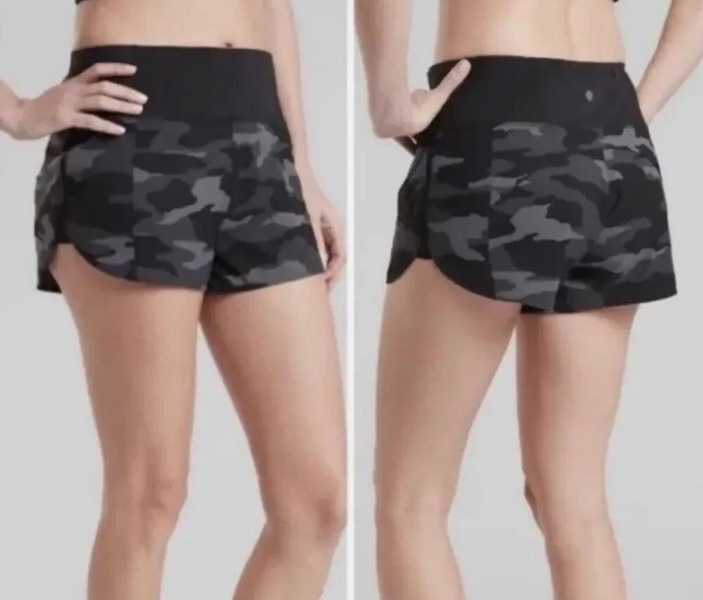 Athleta Lined Camo Running Shorts